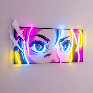 Passionate Eyes LED Neon Sign Light Pop Art Room Wall Decoration - Picture 1 of 8