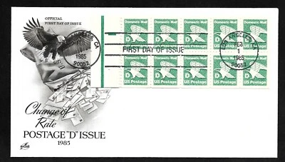 #2113a (22c) "D" Eagle Booklet Pane - ArtCraft FDCBP10 W/Tab - Image 1 of 2