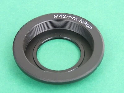 M42 Screw Thread Mount Lens adapter With Glass to Nikon D5600 D5500 D5300 D5200 - Image 1 of 3