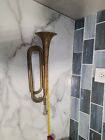 Antique Military US Regulation Stamped Brass Bugle Made In USA With Mouthpiece