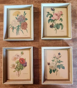 4 Small PIERRE-JOSEPH REDOUTE Prints In Original Gold/Natural Wood Frames. - Picture 1 of 7