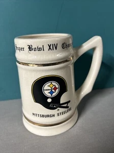 PITTSBURGH STEELERS SUPER BOWL XIV CHAMPIONS CERAMIC STEIN READ! - Picture 1 of 6