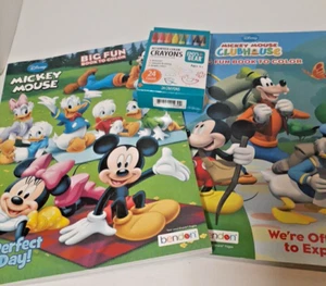 Mickey Mouse and Friends Malbücher 2er Set mit Bonus Buntstiften Neu! - Bild 1 von 6
