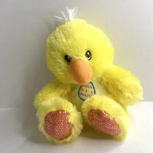 Peluche de peluche de Pascua de pollito amarillo juguete pato pollo 6” suave sentado - Imagen 1 de 7