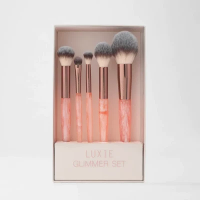 LUXIE Luxie Glimmer Beauty Makeup Brushes Rose Quartz 5 Pcs Set - Image 1 of 2