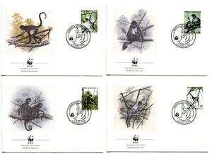 WWF E96 Honduras 4 FDC 1990 Wild Animals Monkeys - Picture 1 of 1