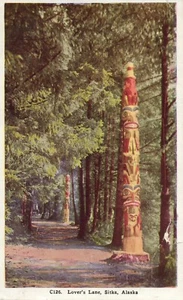 C126 Lover's Lane Sitka Indianer Eskimo Alaska AK Postkarte - Bild 1 von 1