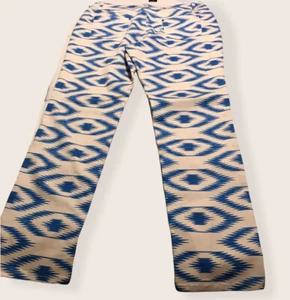 NEW Ashley Stewart Blue Aztec Print Leggings Pants Size 18 Jeggings - Picture 1 of 10