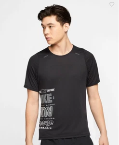 Camiseta deportiva Nike Rise 365 Wild para hombre tejida gimnasio NIKE RUN gráfica Dri-FIT - Imagen 1 de 20