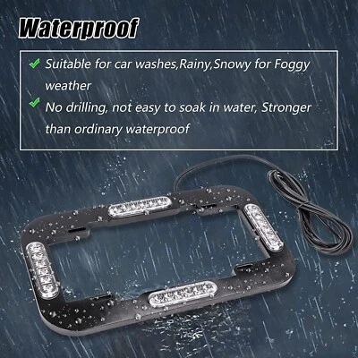 Soporte de marco de matrícula de coche de 13,5" 24 luces estroboscópicas LED para matrícula Foto 1 de 4