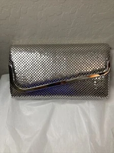 VTG Gray Metal Mesh Creative Design Of Italy Clutch Handbag Purse - Picture 1 of 19