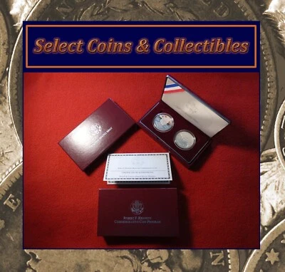 1998-S Robert Kennedy Proof & Unc 2-Coin Silver Dollar Commemorative Set #3443 - Image 1 of 4