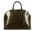 Louis Vuitton Alma Patent Leather Vernis Vert Monogram Bag With Lock and Key