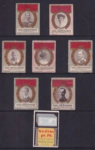 1915 DANISH ROYAL FAMILY SELECTION OF 8 STAMPS MINT/UNUSED - Picture 1 of 1
