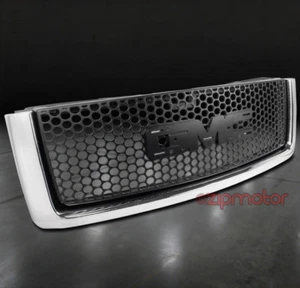07-13 GMC SIERRA 1500 DENALI MALLA REDONDA ABS CAPUCHA PARRILLA NEGRA/CROMADA - Imagen 1 de 4