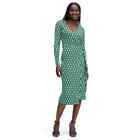 Długi rękaw Midi Arrow Geo Green Wrap Sukienka DVF/Target Diane von Furstenberg Fabrycznie nowa z metką