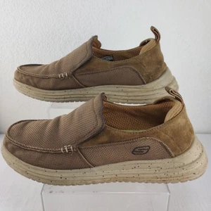 Skechers Men 12 Brown Proven-Renco Slip On Loafer 204568 Arch Suede Classic Shoe - Picture 1 of 10