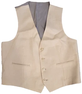 Herren Wearhouse Gr. M khaki beige formell Hochzeit Tanz Verkleidung Weste Lager - Bild 1 von 7