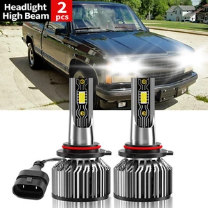 For Chevy C1500 1988-1999 2x White LED Headlight Bulbs High Beam Kit 9005/HB3 - Foto 1 di 11