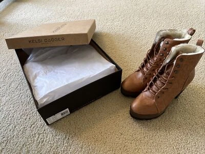Botas de cuero Kelsi Dagger Farrenvc tostadas-212 para mujer talla 6,5 M plataforma encaje nuevas Foto 1 de 4
