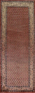 Vintage Paisley Botemir Traditional Runner Rug 3' 4" x 10' 3" handmade Carpet - Picture 1 of 12
