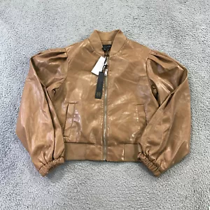 House Of Harlow Jacket Womens Small Full Zip Bomber Jacket Coat Beige Casual - Picture 1 of 10