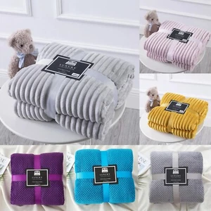 COPERTA DI LUSSO WAFFLE POPCORN COSTOLA GROSSA PILE DIVANO CALDO ACCOGLIENTE EXTRA LARGE - Foto 1 di 35