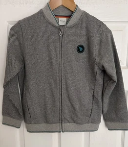 PAUL SMITH Junior Boys Grey Jersey Zip Up Jacket Cardigan, Size 9 Years VGC - Picture 1 of 14