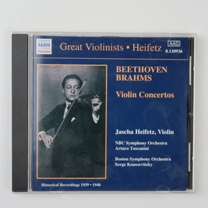 Beethoven Brahms Violin Concertos CD Jascha Heifetz Naxos Classical 2000 - Imagen 1 de 7