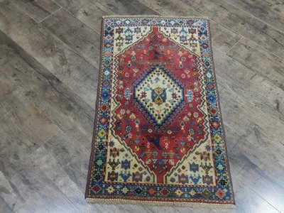 Vintage Turkish Rug,HandMade Anatolian Turkish Geometric Village Rug 1.9x3.1 Ft - Image 1 of 4