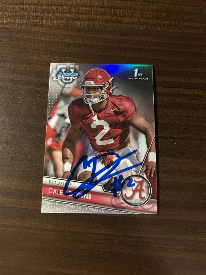 Caleb Downs 2023 Bowman 1st Chrome Auto Autograph Refractor Card #49 Ohio State - Image 1 of 3