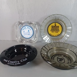 Vintage Glass Ash Trays from Las Vegas Hotels/Casinos Lot Of 4 - Picture 1 of 12