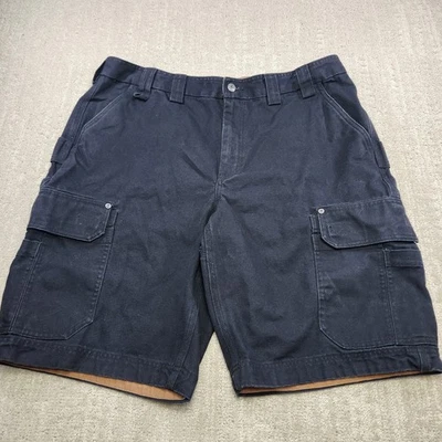 Pantalones Cortos de Carga Duluth Hombres 40 Manguera de Fuego Pato Lona Negro Ropa de Trabajo 12" Algodón Pesado Foto 1 de 4