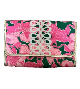 NUEVO Bolso Sobre Lily Pulitzer GWP / Bolso de Mano Rosa Floral Hibisco - Imagen 1 de 5
