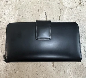 Vintage Eddie Bauer Echtleder XL Geldbörse Schwarz Leder - Bild 1 von 8