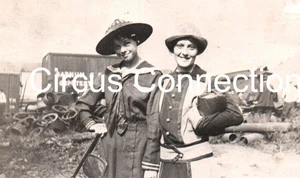 C1910's - Ringling Bros Circus Lovely Girls Posing in front of Train RPPC - AAFN - Picture 1 of 3