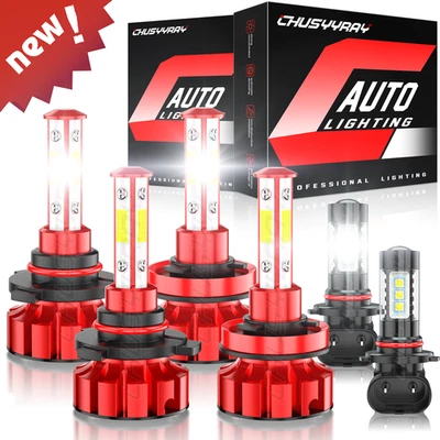 Fit Chevrolet Malibu 2013-2015 - 6x LED Combo Headlight Kit Hi/Lo Beam+Fog Bulbs - Image 1 of 4