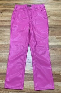 Judy Blue Damen Hose Knöchel gerades Bein Bauchkontrolle Kunstleder 9|29 rosa - Bild 1 von 11