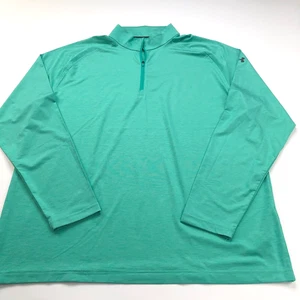 Under Armour Loose HeatGear XXL Green Golf 1/4 Zip Mock Neck Pullover LS - Picture 1 of 11