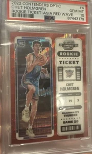2022 Chet Holmgren Rookie Ticket Red Wave PSA 10 #4 POP 12 THUNDER - Picture 1 of 4