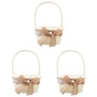 3 Pack Flower Girl Hand Basket Party Decoration Wedding Décor Rope