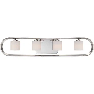 Quoizel Uptown 30" Theater Row Vanity 4 Light Fixture Imperial Silver UPTR8604IS - Picture 1 of 4