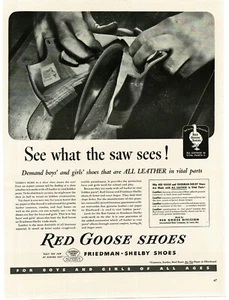 1941 RED GOOSE Shoes for men cut open Friedman-Shelby Vintage Ad 2 - Picture 1 of 1