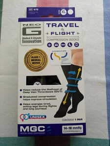 NeoG XL Compression Socks Black 14-18 mm-HG. Sizing In Description - Picture 1 of 11