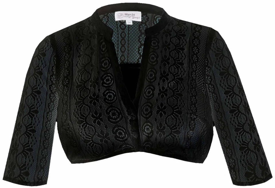 Marjo Dirndl & Trachten Dirndlbluse Ginger-Linda Halbarm schwarz Damen - Bild 1 von 1