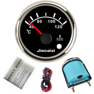 52mm Water Temp Gauge 287.4-22.4ohm 40-120C 96C Alarm For Car Marine 7 Color LED - Picture 1 of 6