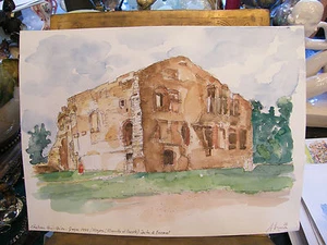 Castle That Qu'On "/ André Simon 1926-2014 2006 Artist Lorraine Watercolour - Picture 1 of 3