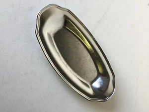 Altes 80er Jahre Irvinware USA Edelstahl 7x13 ovales Serviertablett geprägte Radierung - Bild 1 von 2