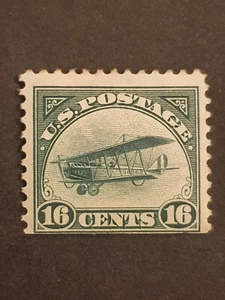 Scott#c2. 1918 US Airmail Stamp. 16c. Unused, OG. Bottom trimmed. See photos. - Picture 1 of 4