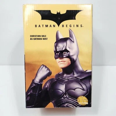 DC Batman Begins Christian Bale Batman Porcelain Hand Painted Bust New  - Image 1 of 4